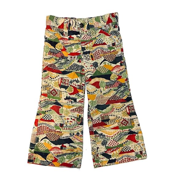 * VTG Buster Brown Sz 3 Corduroy Prairie Farmland print